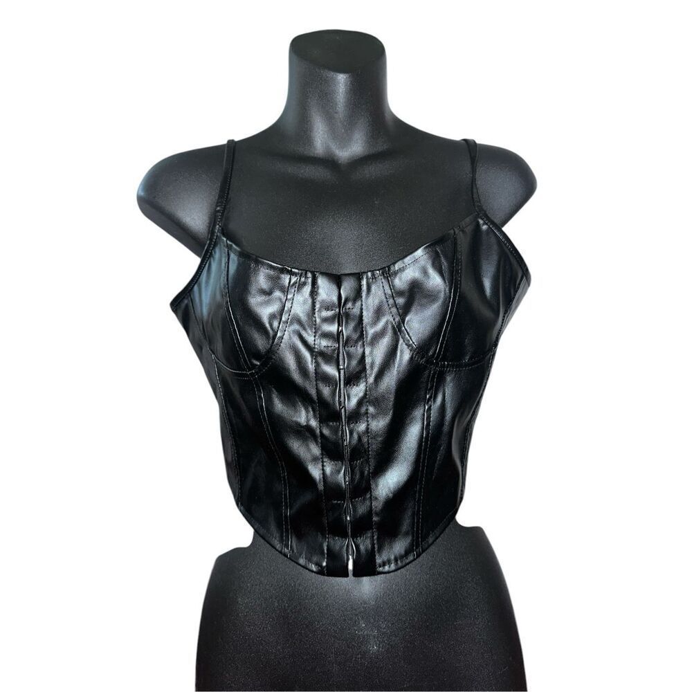 NEW WITH TAGS Feux Leather Corset unbranded Body Contour Faux Leather Corset Cro